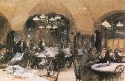 unknow artist samtida malning av cafe  grien steidl ett favort  tillhall for bland andra det litterara jung wien Spain oil painting artist